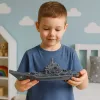 LEAN TOYS Military Aircraft Carrier with Lights and Sounds, Friction Drive, 24 cm