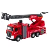 LEAN TOYS Fire Truck with Boom Hose Water Spray Lights Sounds