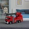 LEAN TOYS Fire Truck with Boom Hose Water Spray Lights Sounds