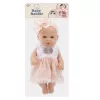 LEAN TOYS Baby Doll in a Pink Dress, Headband, Movable Arms and Legs, 30 cm