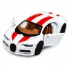 LEAN TOYS Car Metal Sports Car Lights Sounds Pull-Back Drive White 1:32