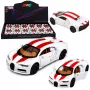 LEAN TOYS Car Metal Sports Car Lights Sounds Pull-Back Drive White 1:32