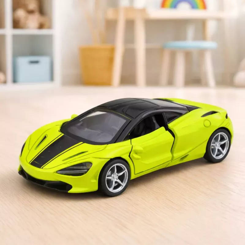LEAN TOYS Sports Car Metal Drive Lights Sounds Green 1:32