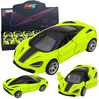 LEAN TOYS Sports Car Metal Drive Lights Sounds Green 1:32