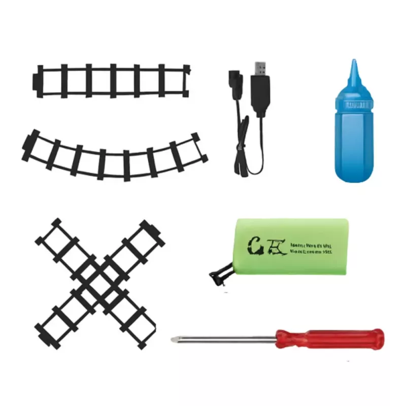 LEAN TOYS Electric Train Classic Train with Lights Sounds Smoke Effect 24 Pieces