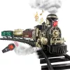 LEAN TOYS Electric Train Classic RC Train with Lights, Sounds and Smoke, 206 cm Track, 24 Pieces