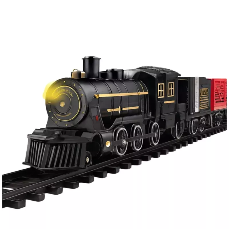 LEAN TOYS Electric Train Set Locomotive Wagons Tracks Lights Sounds