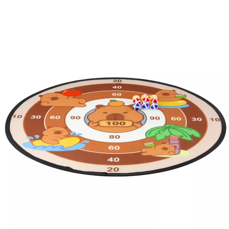 LEAN TOYS Capybara Dartboard Skill Game with Velcro Balls and Toy Guns 73.5 cm