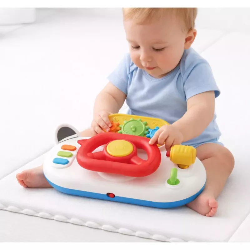 LEAN TOYS Driving Simulator for Toddlers Interactive Steering Wheel Lights Sounds