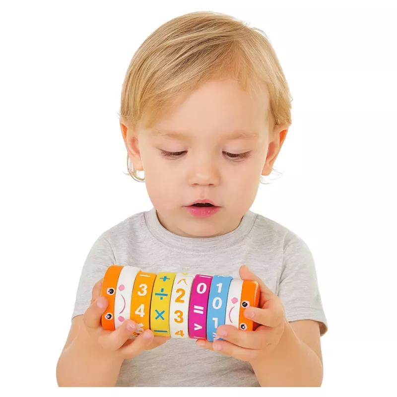 LEAN TOYS Educational Math Roller For Kids Nuka Counting Puzzle - Blue
