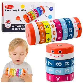 LEAN TOYS Educational Math Roller For Kids Nuka Counting Puzzle - Blue