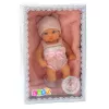 LEAN TOYS Baby Doll with Blanket, White and Pink Clothes, Hat, 18 cm