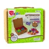 LEAN TOYS Tea Set in a Basket Cups Plates Sweets 23 pcs.