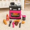 LEAN TOYS Play Kitchen with Oven, Food, Lights, Sounds, Pink