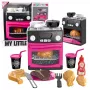 LEAN TOYS Play Kitchen with Oven, Food, Lights, Sounds, Pink