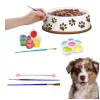 LEAN TOYS Creative Set Dog Bowl For Painting Paints Brushes DIY 6 pcs