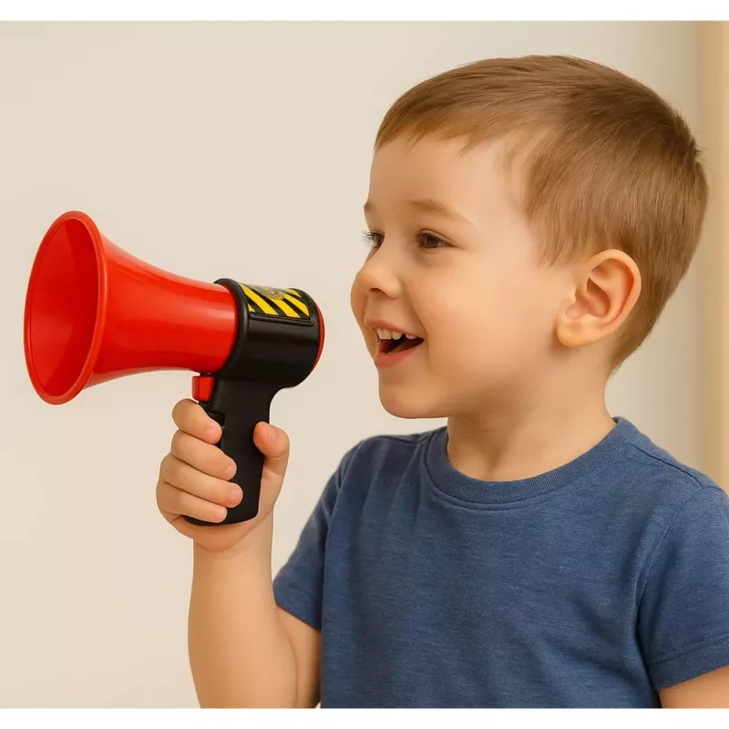 LEAN TOYS Interactive Firefighter Megaphone for Kids Sound Effects