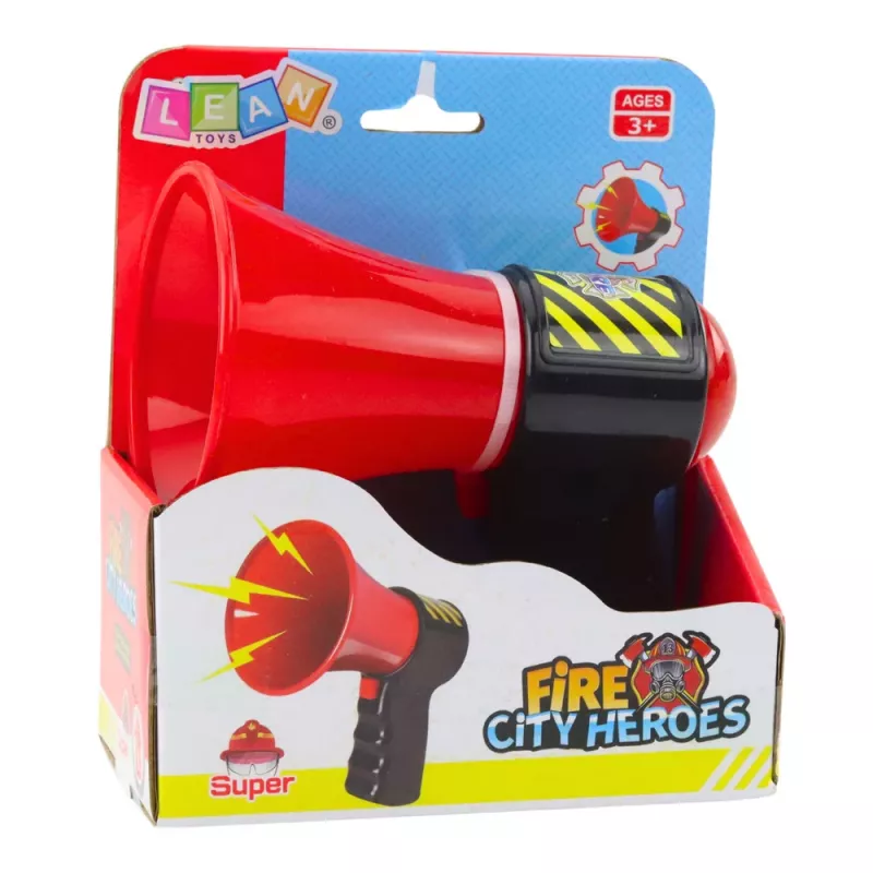 LEAN TOYS Interactive Firefighter Megaphone for Kids Sound Effects