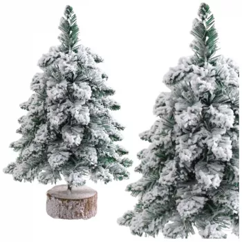 LEAN Decorative Artificial Christmas Tree on a Trunk Covered with Snow 60 x 16 cm