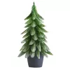 LEAN Artificial Decorative Christmas Tree in a Pot, Silver Finish, 22x10cm