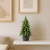 LEAN Artificial Decorative Christmas Tree in a Pot, Silver Finish, 22x10cm