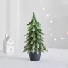 LEAN Artificial Decorative Christmas Tree in a Pot, Silver Finish, 32 x 12 cm