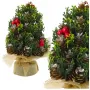 LEAN Artificial Decorative Christmas Tree Cones Red Rowan Decorations 17x10cm