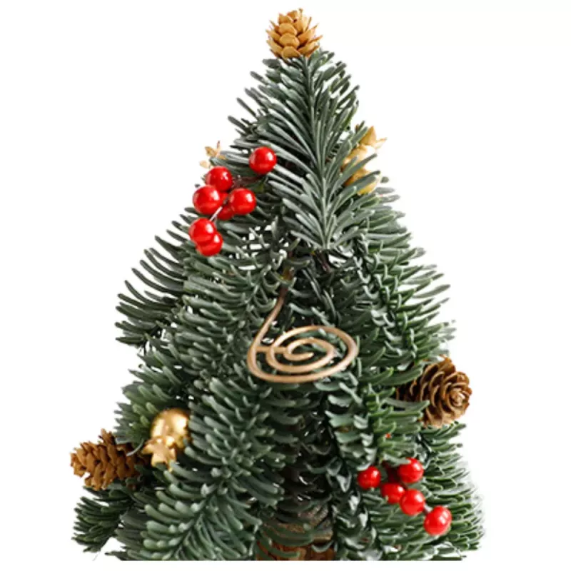LEAN Decorative Christmas Tree on a Trunk Red Rowan Cones 26 x 12 cm
