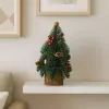 LEAN Decorative Christmas Tree on a Trunk Red Rowan Cones 26 x 12 cm