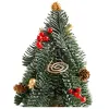 LEAN Decorative Christmas Tree on a Trunk Red Rowan Cones 38 x 15 cm