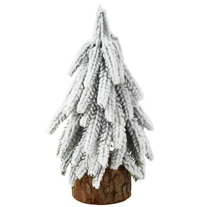 LEAN Decorative Artificial Christmas Tree on a Trunk Covered with Snow 30 x 10 cm