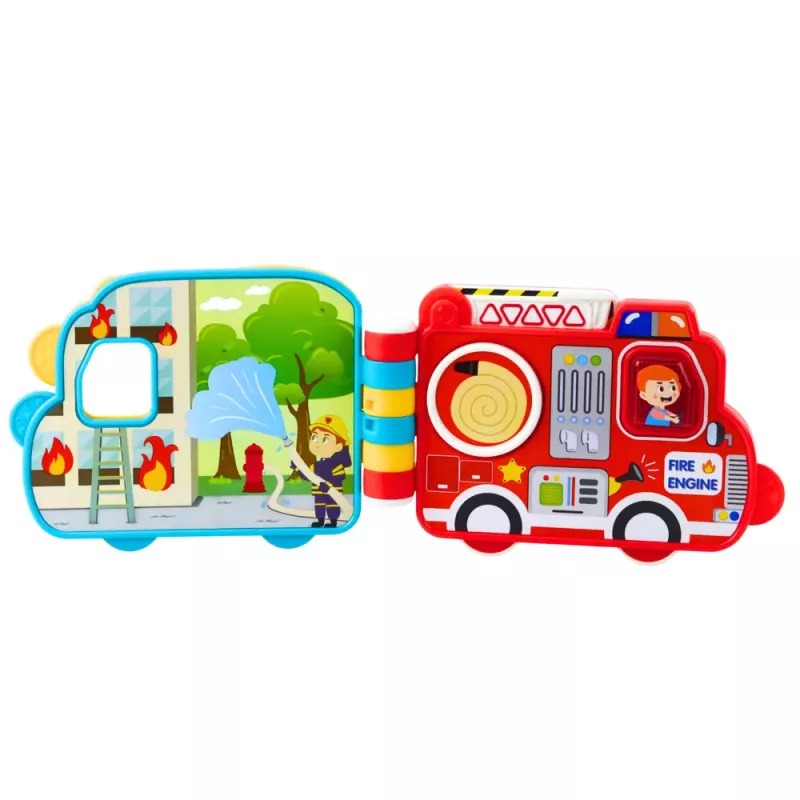 LEAN TOYS Interactive Educational Book Vehicles Lights Sounds Moving Elements