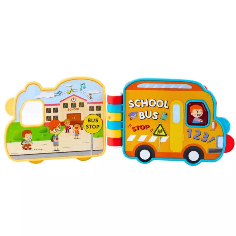 LEAN TOYS Interactive Educational Book Vehicles Lights Sounds Moving Elements