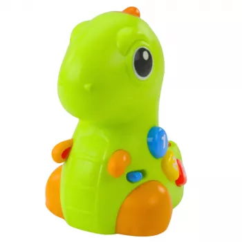 LEAN TOYS Interactive Toy for Toddlers Dinosaur on Wheels Lights and Sounds