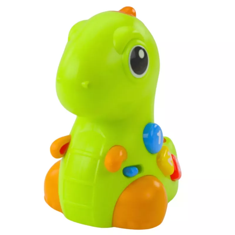 LEAN TOYS Interactive Toy for Toddlers Dinosaur on Wheels Lights and Sounds