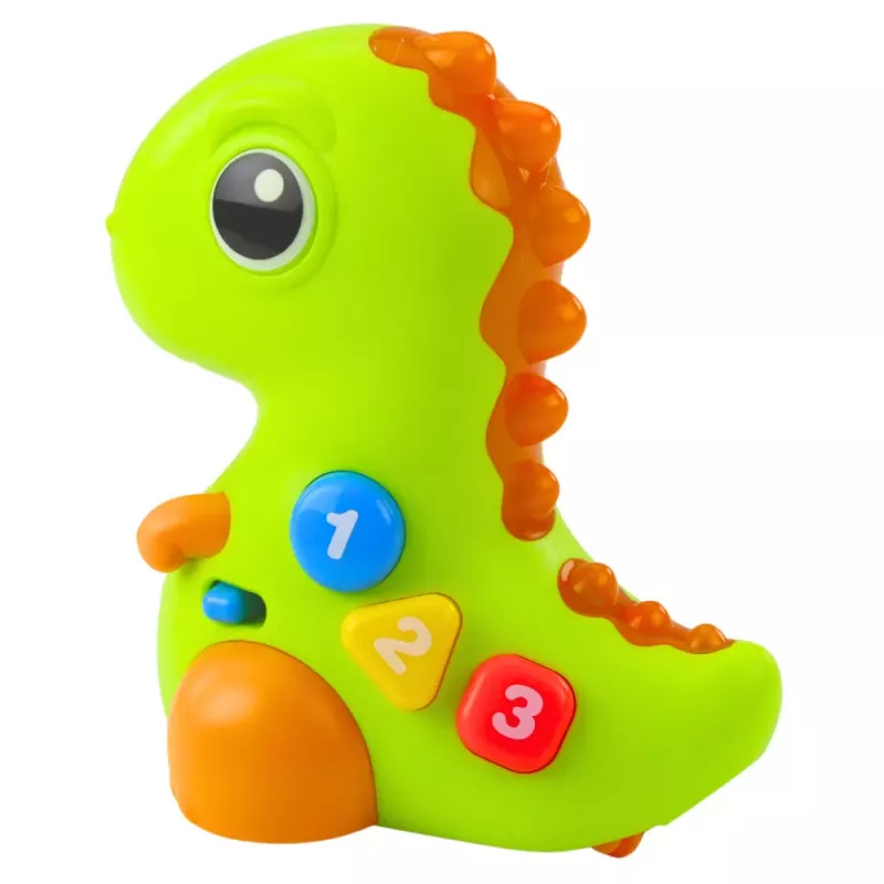 LEAN TOYS Interactive Toy for Toddlers Dinosaur on Wheels Lights and Sounds