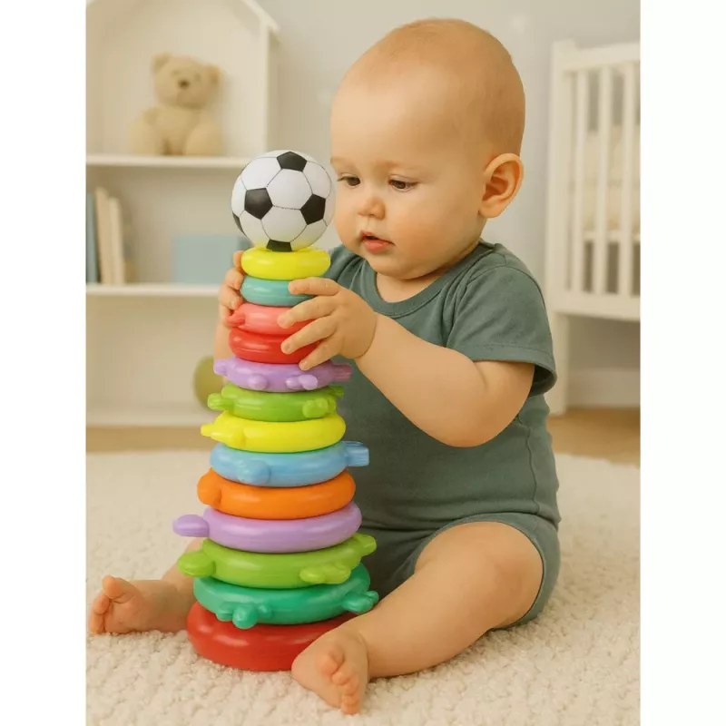 LEAN TOYS Educational Pyramid Puzzle Ball Stickers 13 Levels Colorful