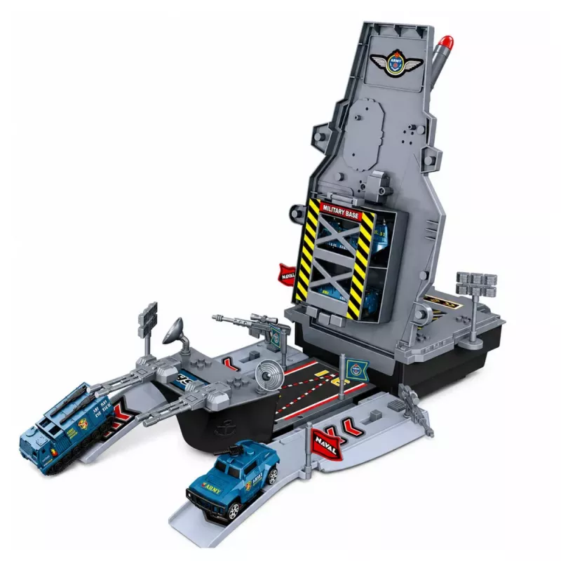 LEAN TOYS Military Set Aircraft Carrier Military Base Fighters Vehicles Lights Sound