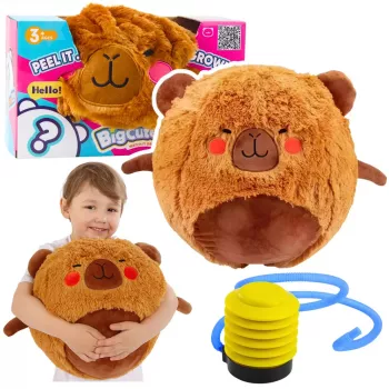 LEAN TOYS Jumping Ball Growing Plush Capybara Brown Pump 50 cm