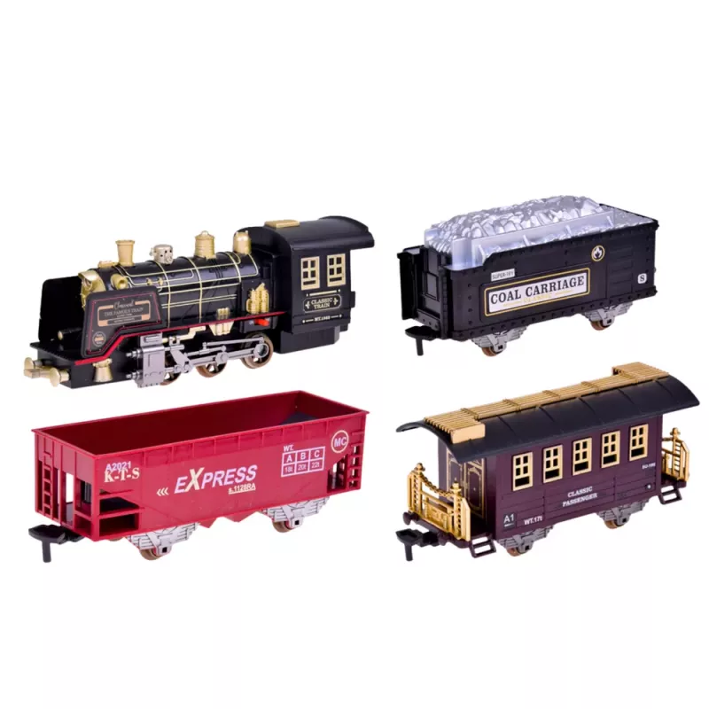LEAN TOYS Remote Controlled Train Locomotive RC Lights Sounds Smoke 22 pcs.