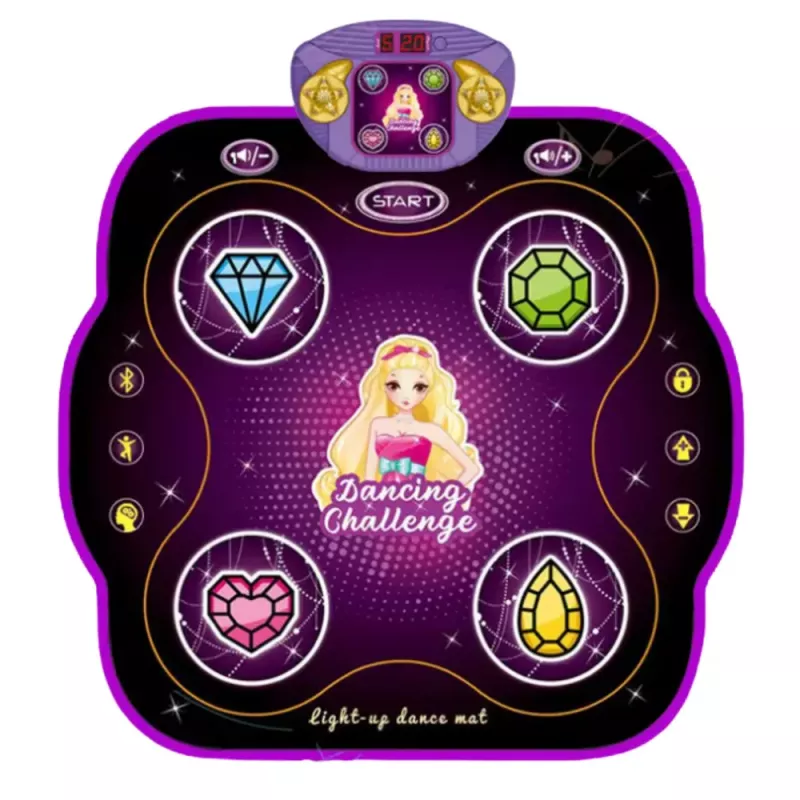 LEAN TOYS Interactive Musical Dance Mat for Kids with Bluetooth 9 Game Levels