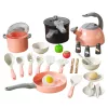 LEAN TOYS Kitchen Set Pots Cooking Accessories Food Pink 32 pcs.