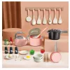 LEAN TOYS Kitchen Set Pots Cooking Accessories Food Pink 32 pcs.
