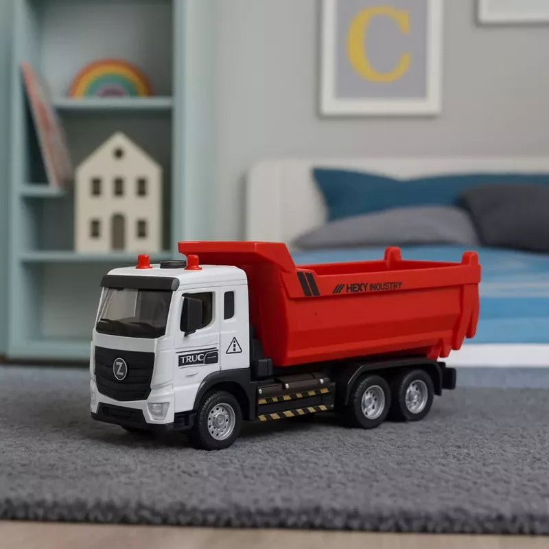 LEAN TOYS Truck Tipper Metal Cab Movable Box Lights Sounds