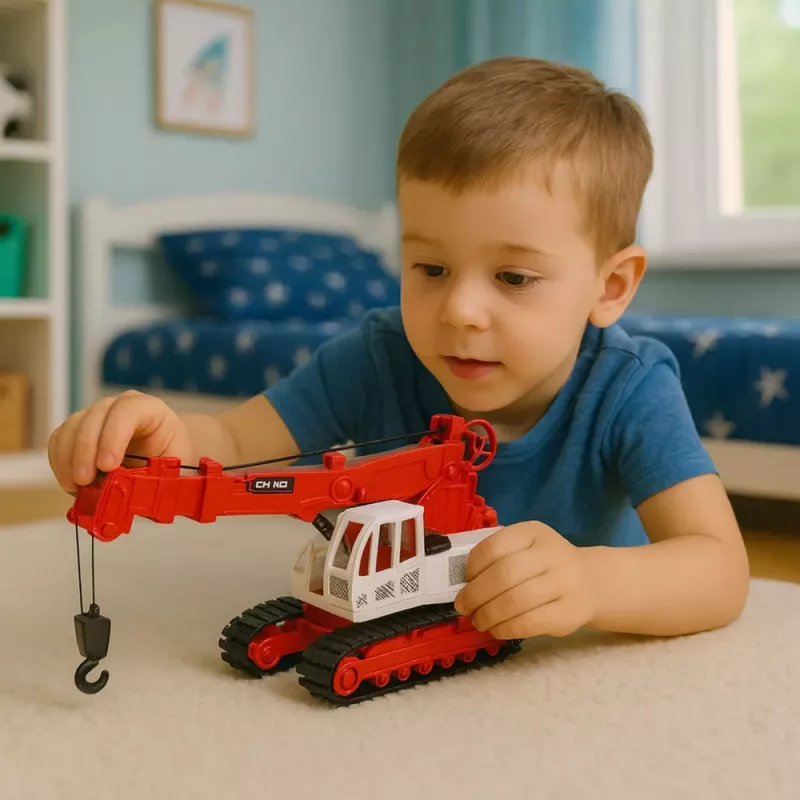 LEAN TOYS Crawler Crane with Rotating Cabin, Light, Sound, Metal Hook - 1:14 Scale RC Construction Vehicle