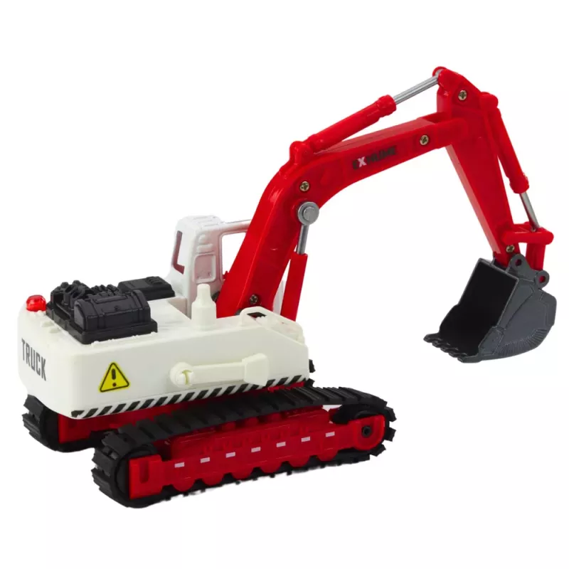 LEAN TOYS Metal Crawler Excavator with Movable Swivel Bucket, Cabin, Lights, Sounds