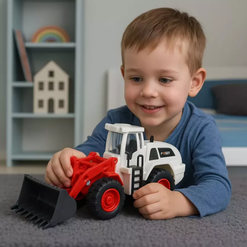 LEAN TOYS Construction Vehicle Excavator Bulldozer Movable Metal Bucket Lights Sounds