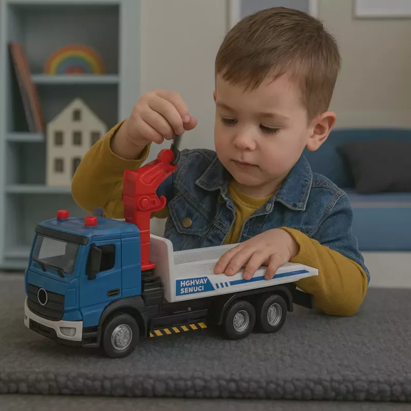 LEAN TOYS Tow Truck with Tow Truck Metal Cabin Lights Sounds