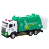 LEAN TOYS Garbage Truck For Kids Metal Cabin Bin Lights Sounds Green
