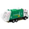 LEAN TOYS Garbage Truck For Kids Metal Cabin Bin Lights Sounds Green
